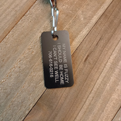 Black Rectangular Pet Tag