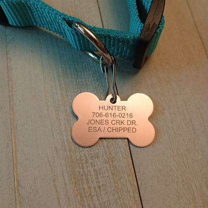 Light Pink Bone Shaped Pet Tag