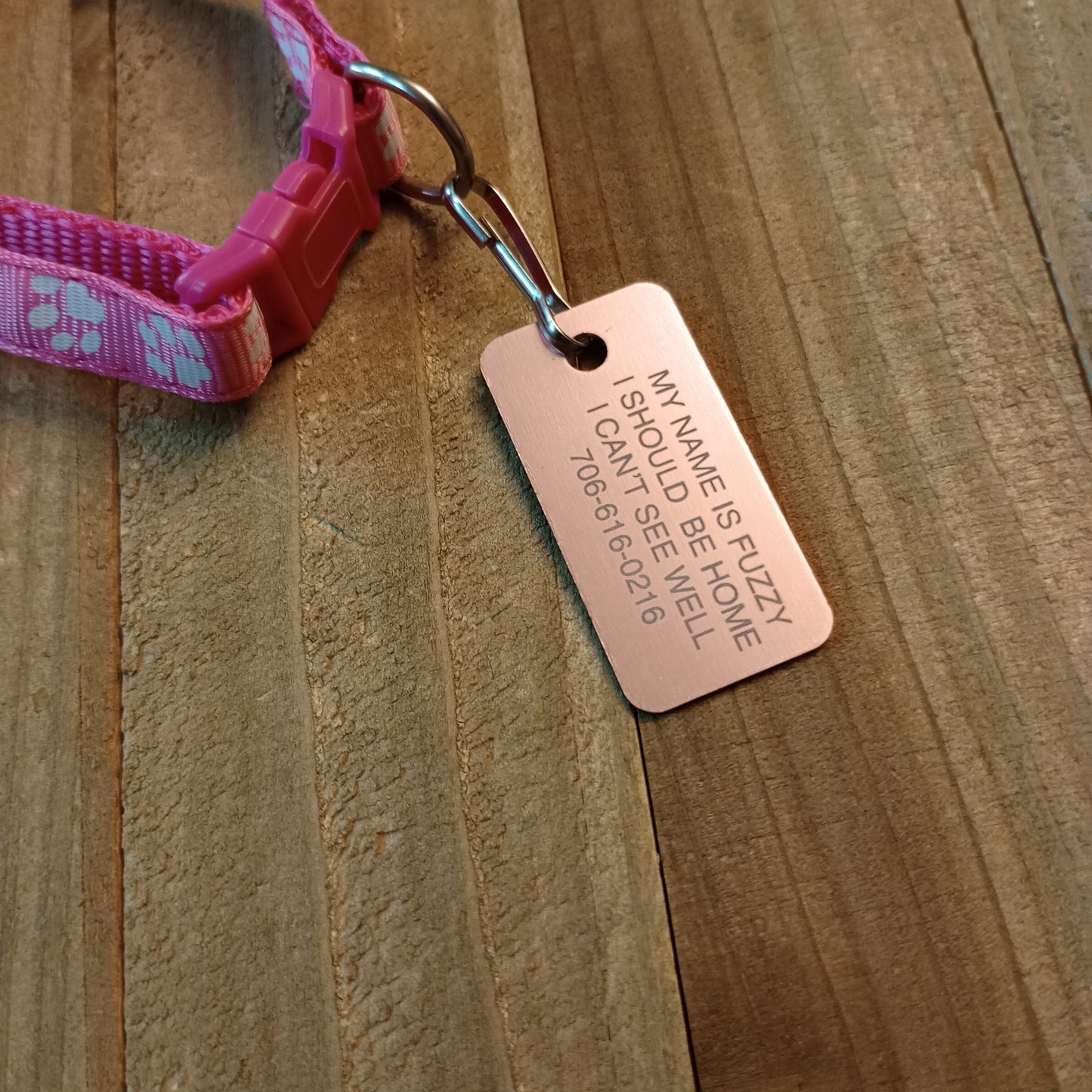 Light Pink Rectangular Pet Tag