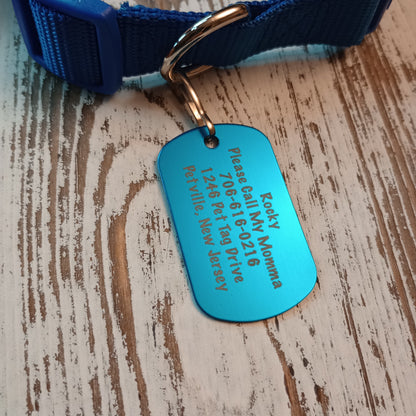 Light Blue Military Style Pet Tag