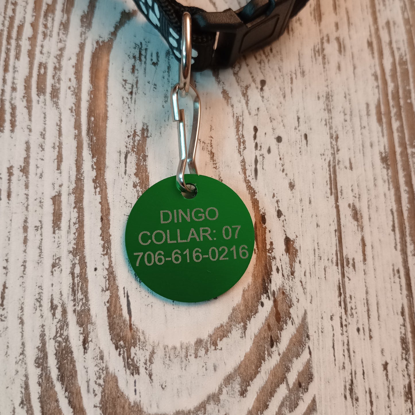 Green Round Pet Tag