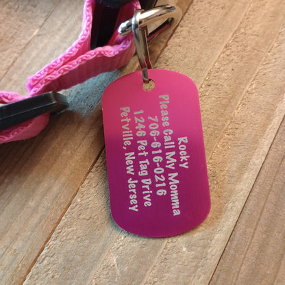 Pink Military Style Pet Tag