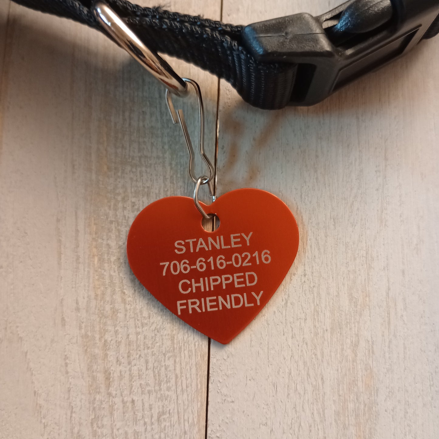 Red Heart Shaped Pet Tag