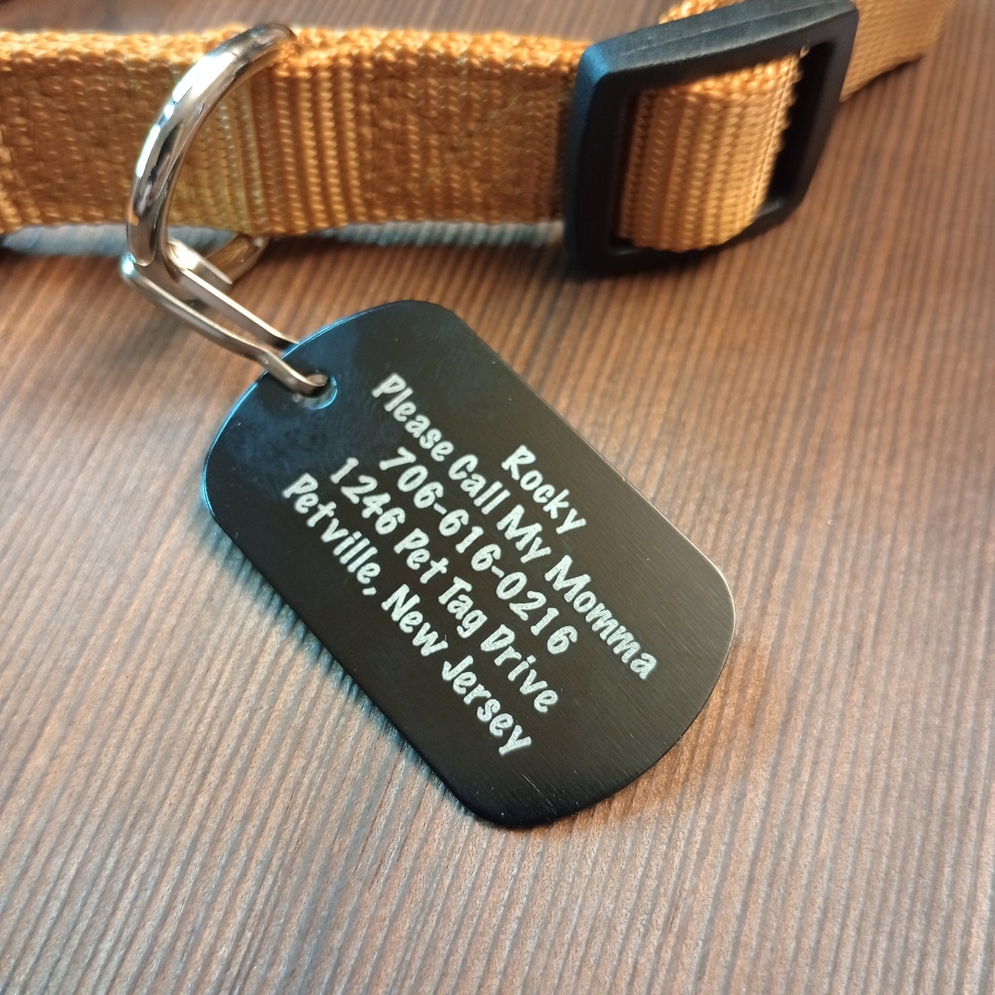 Black Military Style Pet Tag