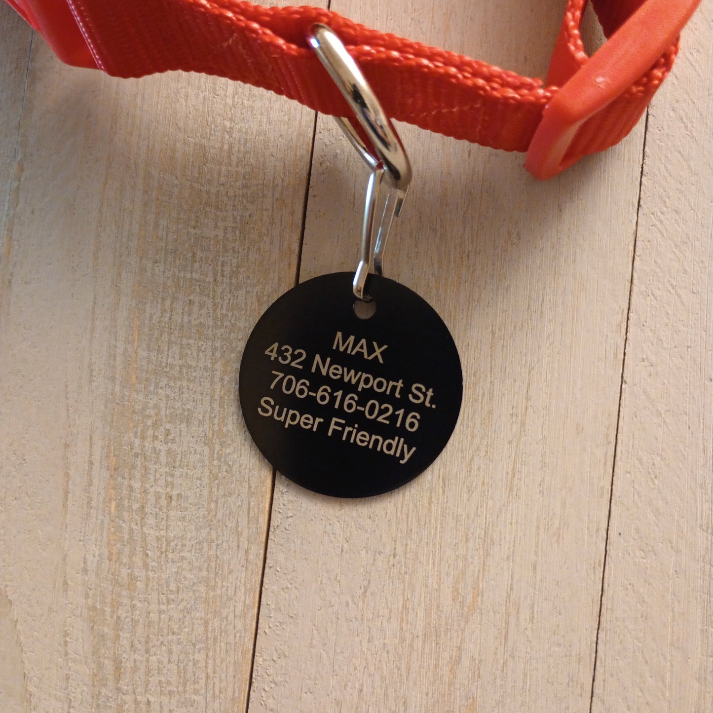 Black Round Pet Tag (1.4 inch)