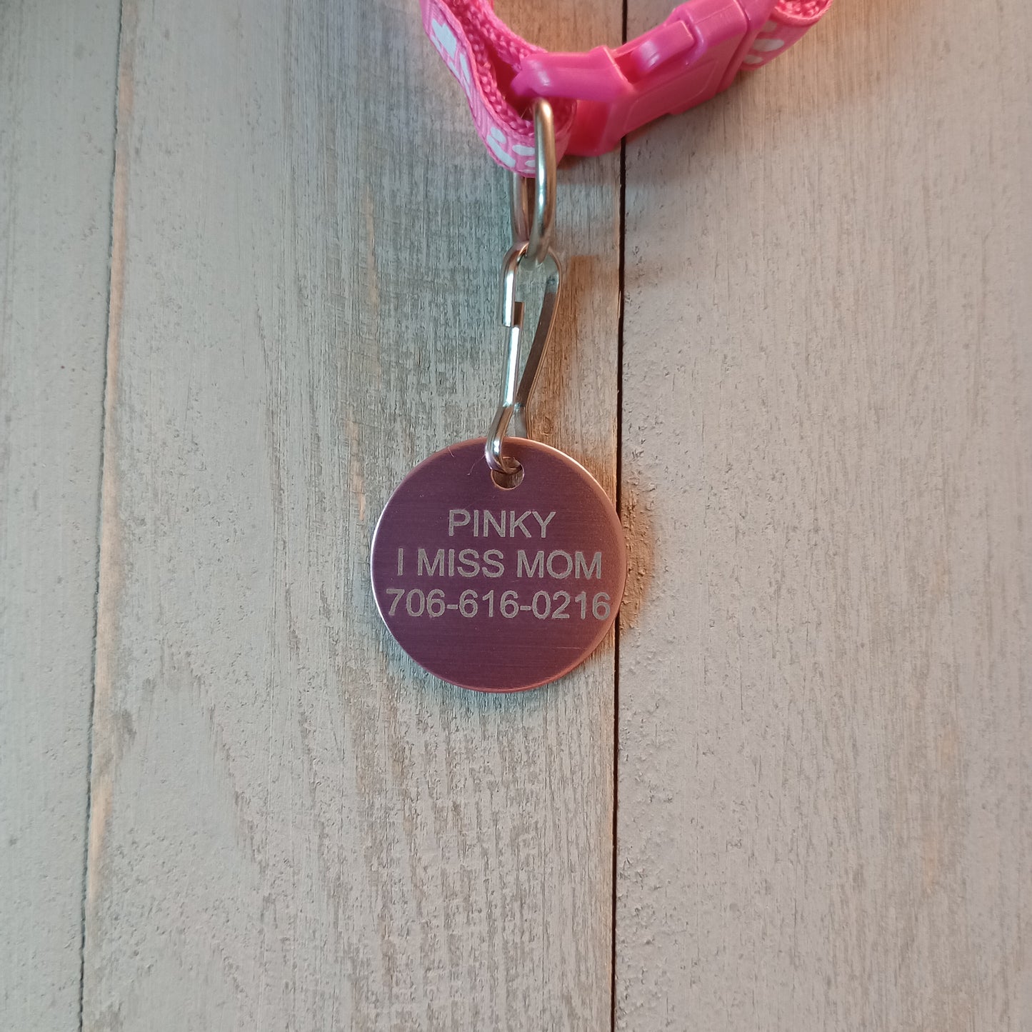 Light Pink Round Pet Tag