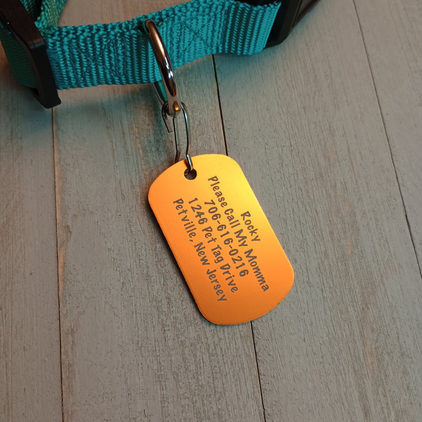 Yellow Military Style Pet Tag