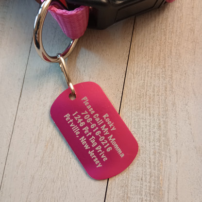 Pink Military Style Pet Tag