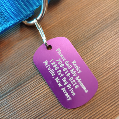 Purple Military Style Pet Tag