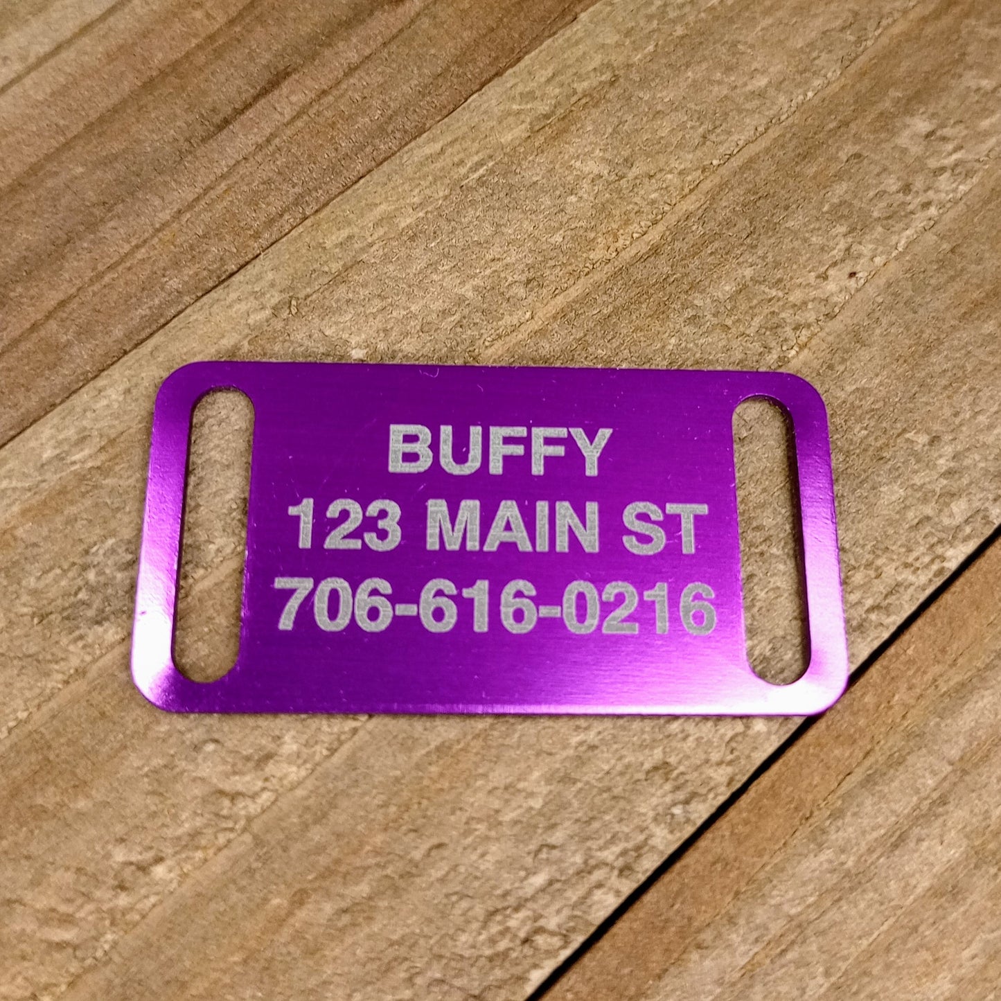 Purple Slide-On Pet Tag