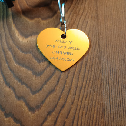 Yellow Heart Shaped Pet Tag