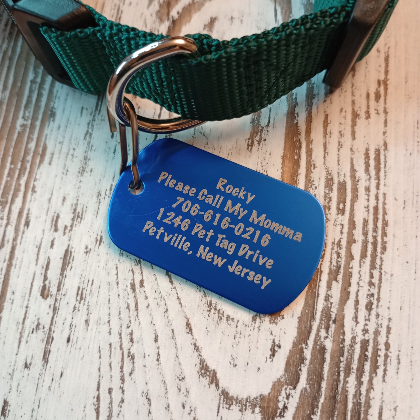 Dark Blue Military Style Pet Tag