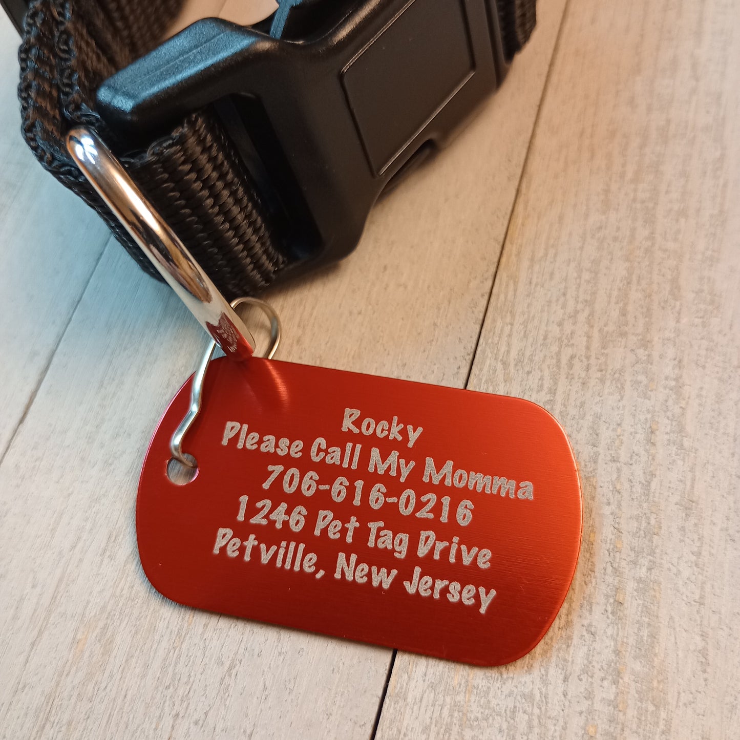 Red Military Style Pet Tag