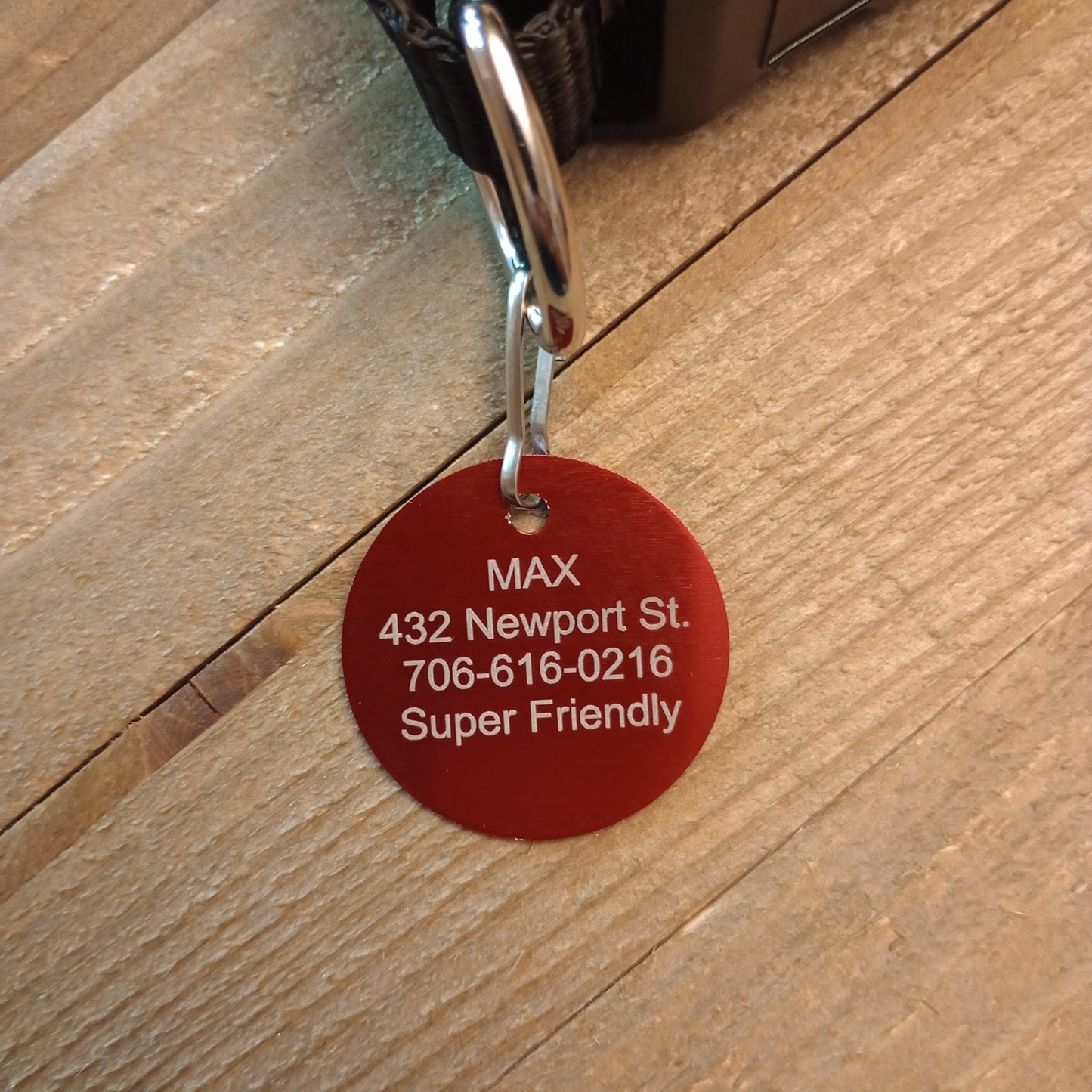 Red Round Pet Tag (1.4 inch)