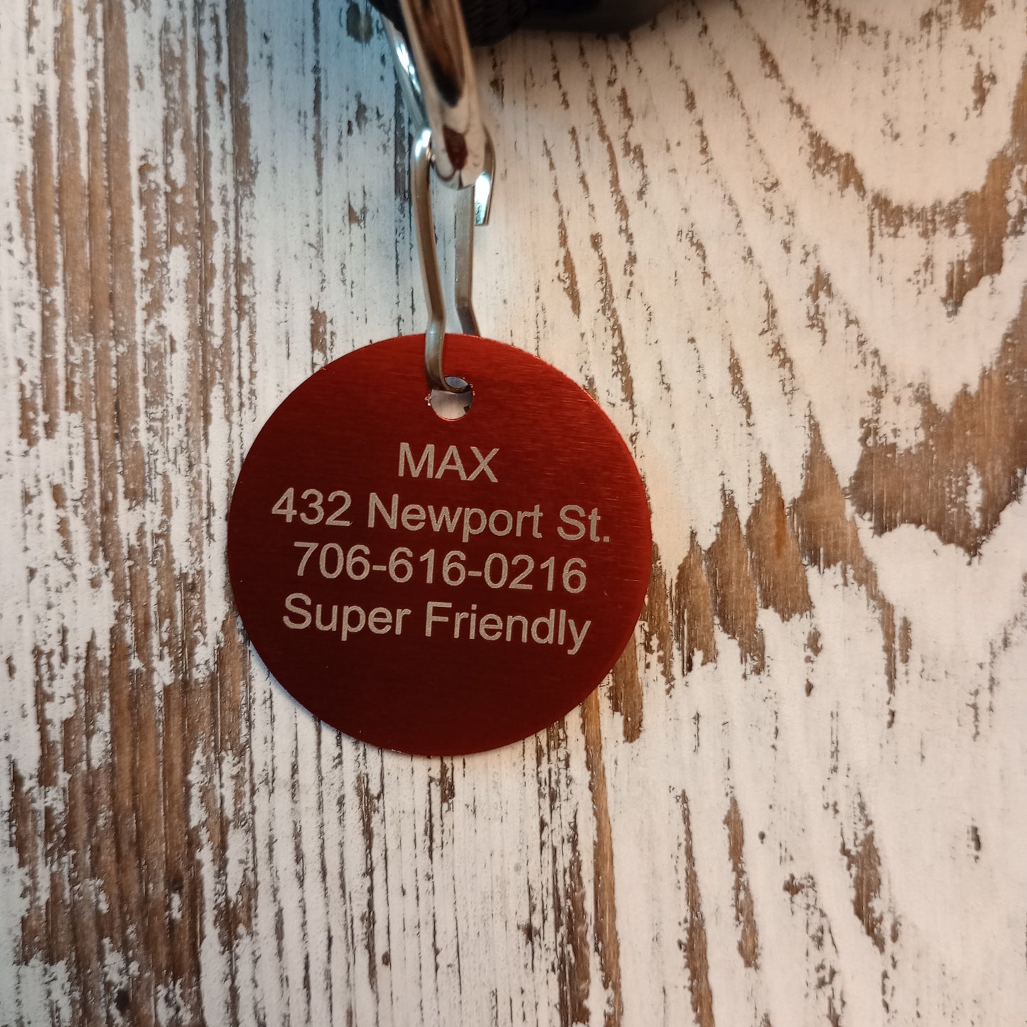 Red Round Pet Tag (1.4 inch)