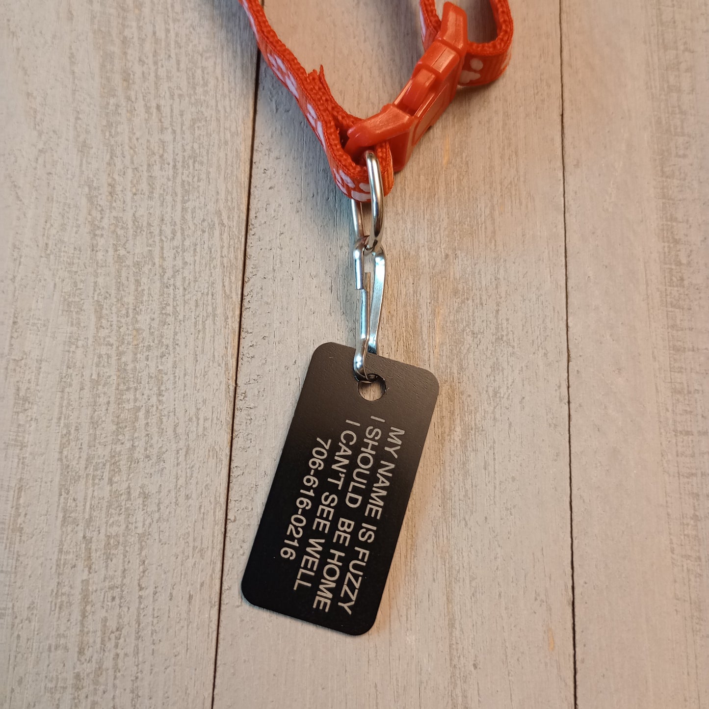 Black Rectangular Pet Tag