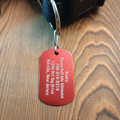 Red Military Style Pet Tag