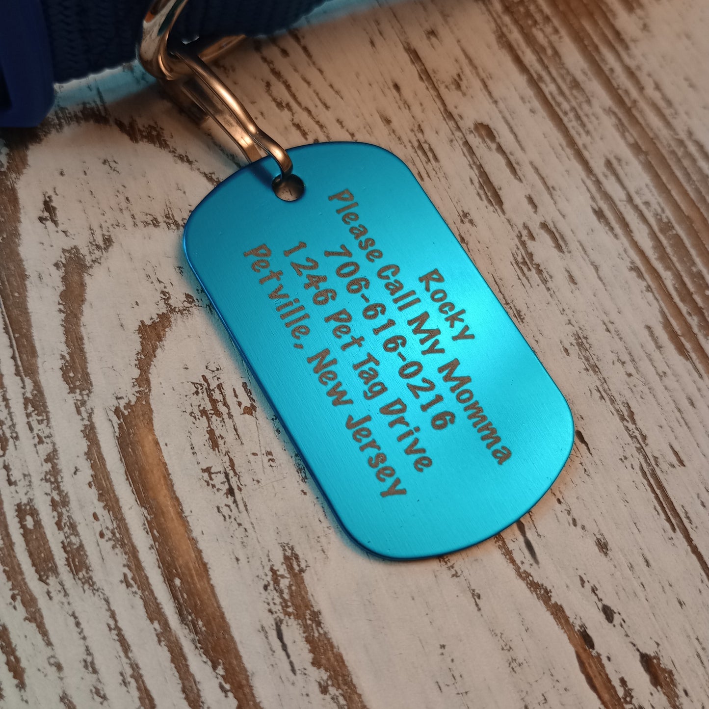 Light Blue Military Style Pet Tag