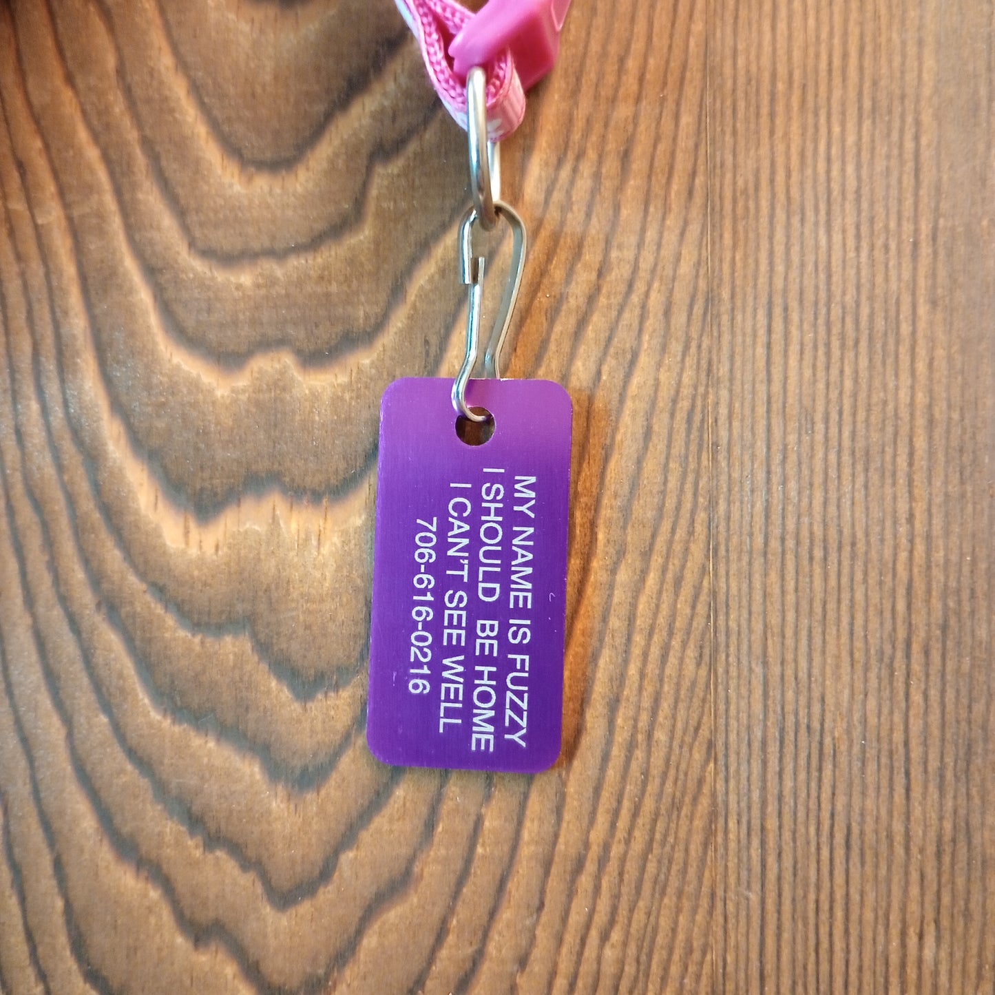 Purple Rectangular Pet Tag