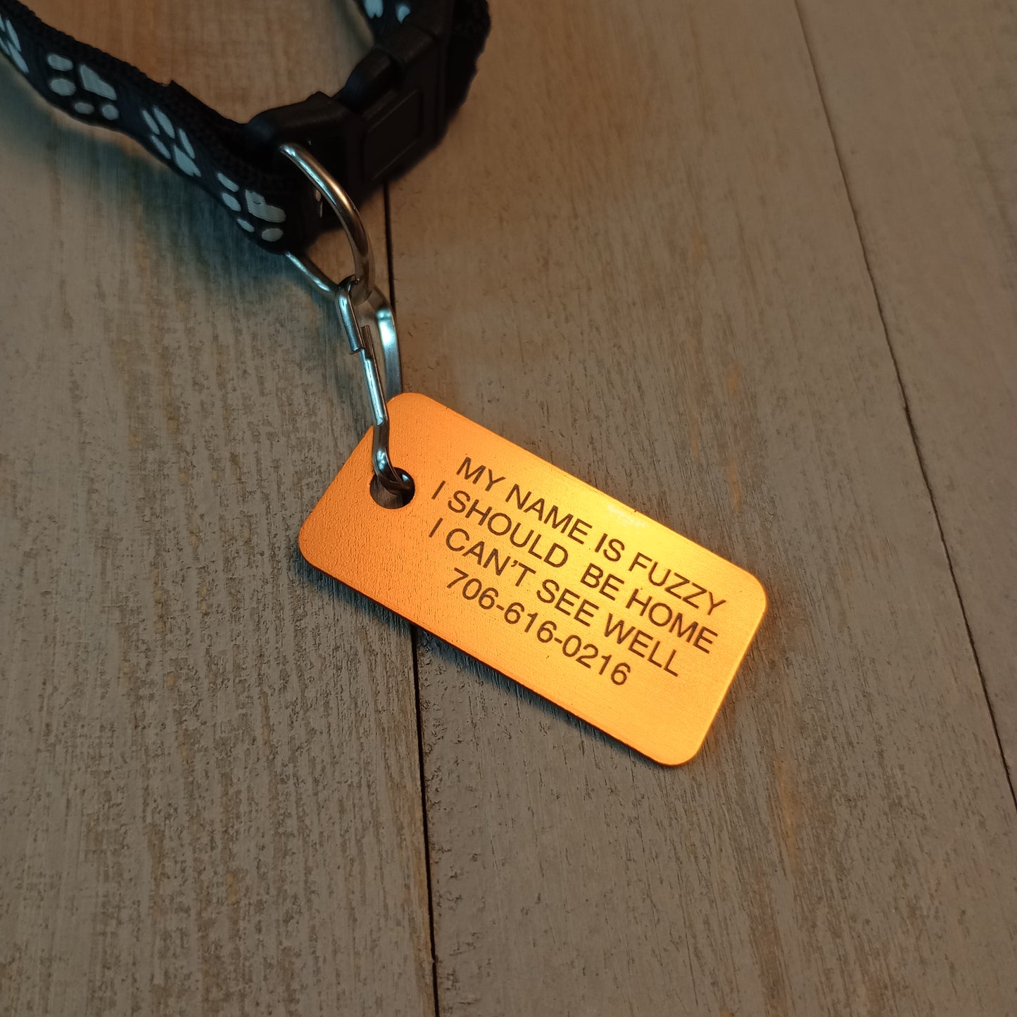 Yellow Rectangular Pet Tag