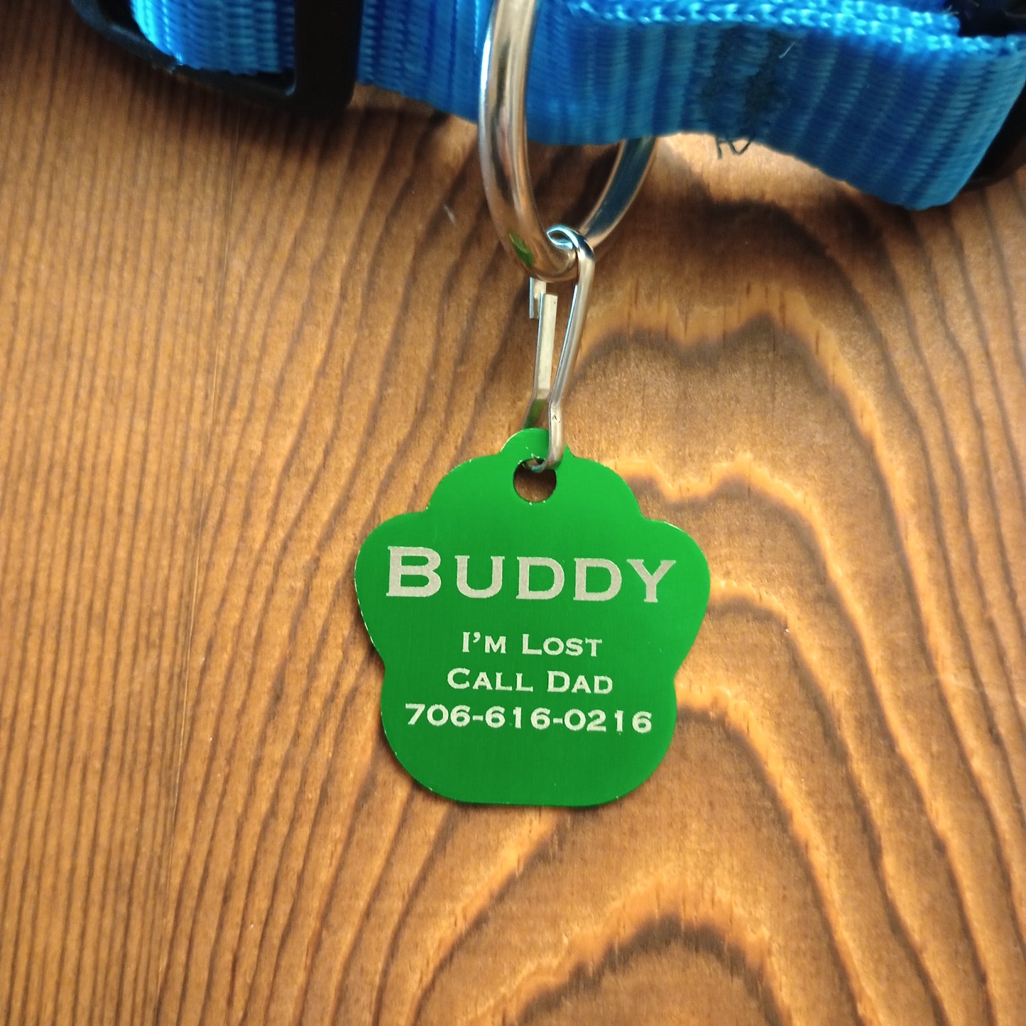 Green Large Paw Pet Tag (1.4 inch)