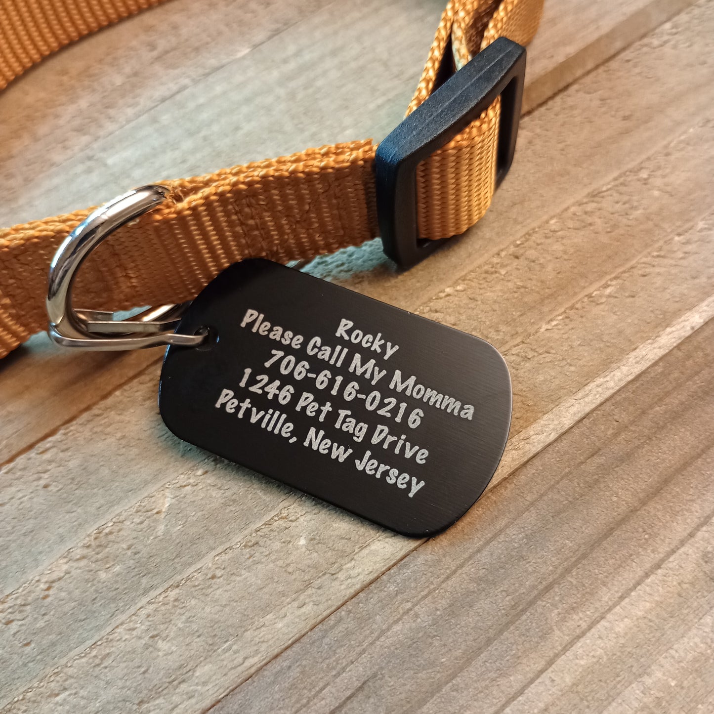 Black Military Style Pet Tag