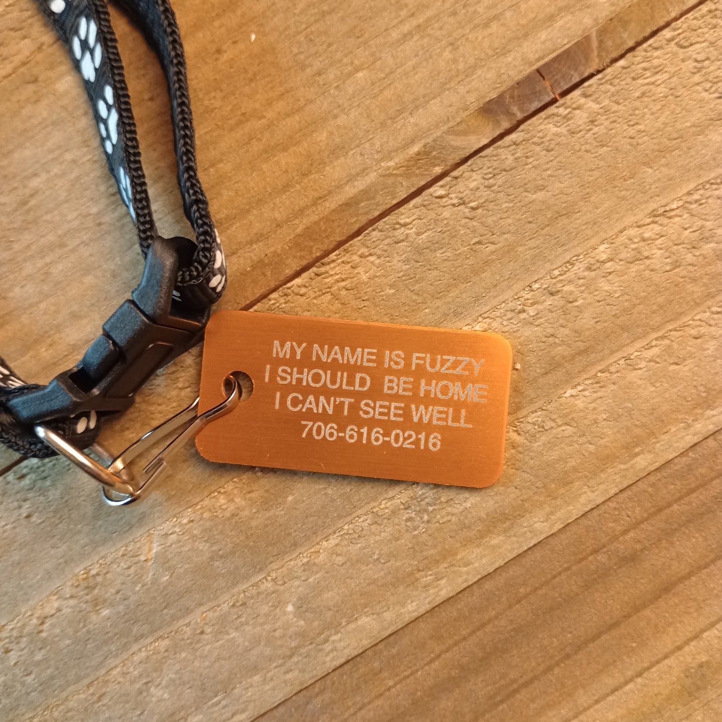 Yellow Rectangular Pet Tag