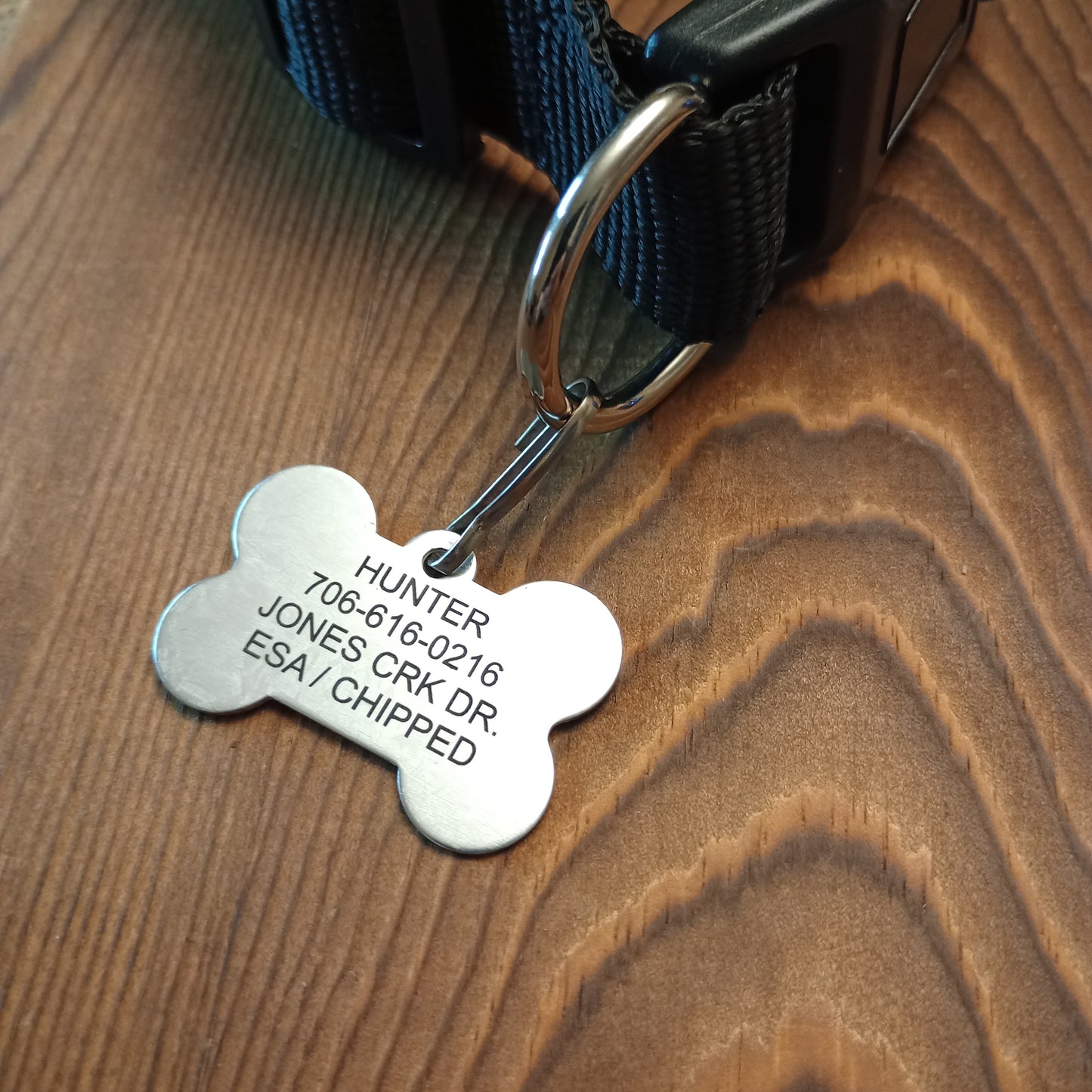 Gray Camo Bone Shaped Pet Tag