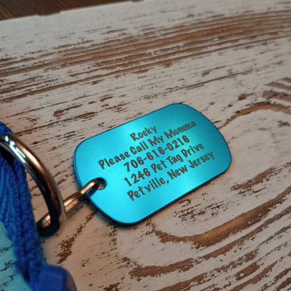 Light Blue Military Style Pet Tag