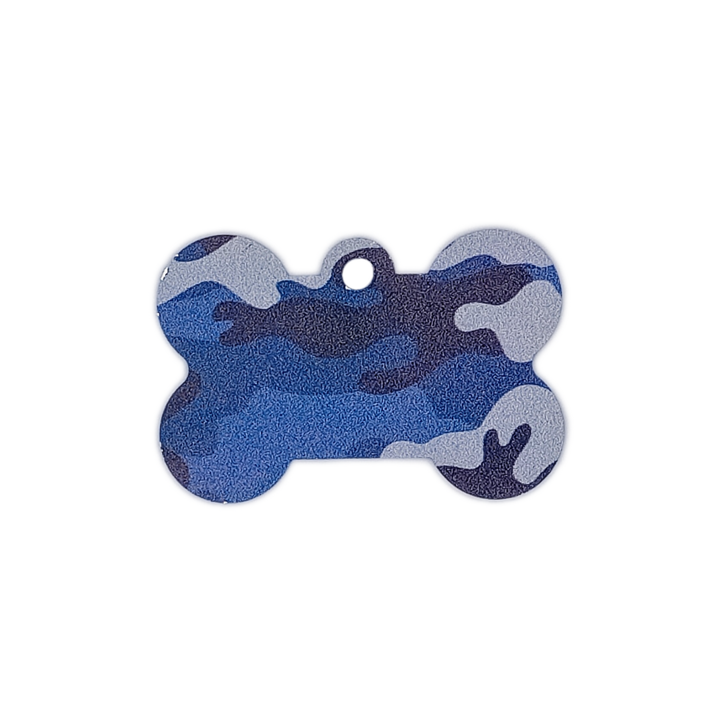 Blue Camo Bone Shaped Pet Tag