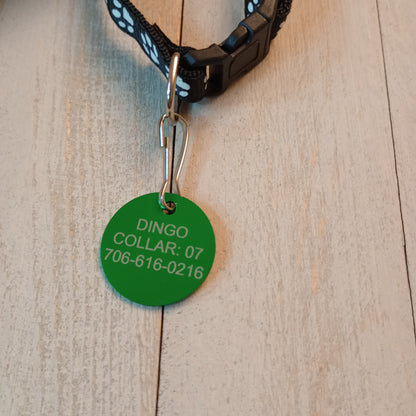 Green Round Pet Tag