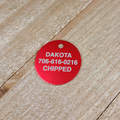 Red Round Pet Tag