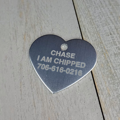 Silver Colored Heart Shaped Pet Tag