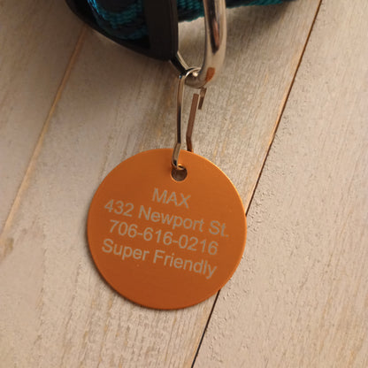 Yellow Round Pet Tag (1.4 inch)