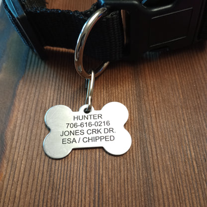 Gray Camo Bone Shaped Pet Tag