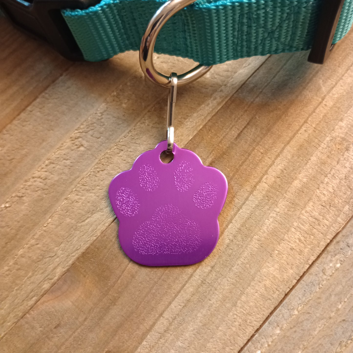 Purple Large Paw Pet Tag (1.4 inch)