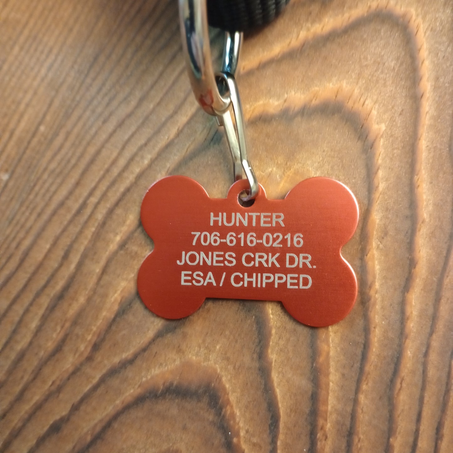 Red Bone Shaped Pet Tag