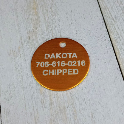 Yellow Round Pet Tag.