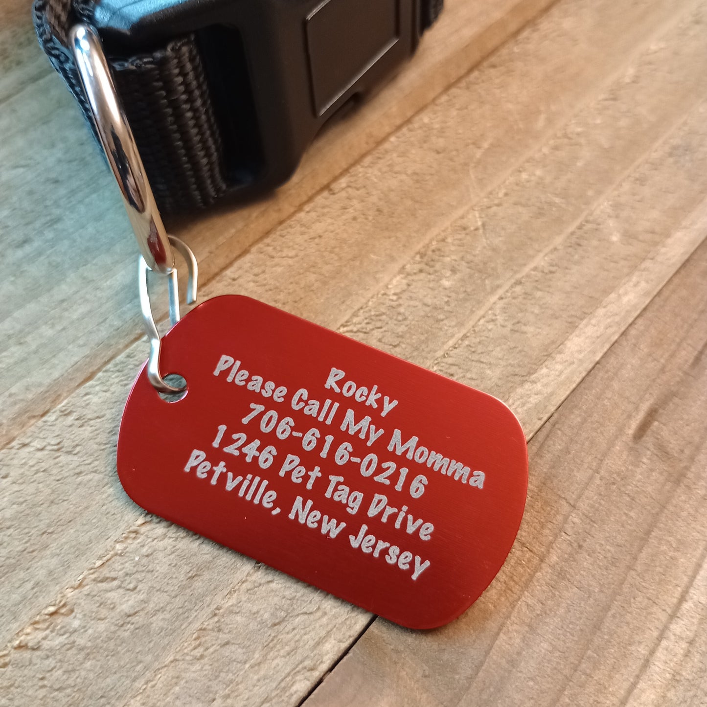 Red Military Style Pet Tag