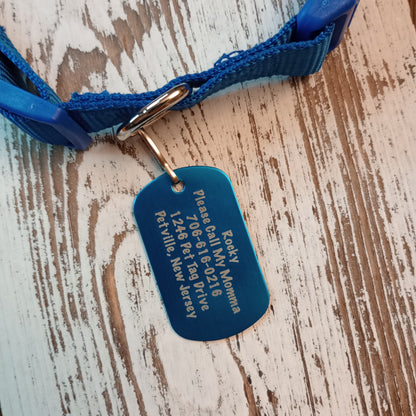 Light Blue Military Style Pet Tag