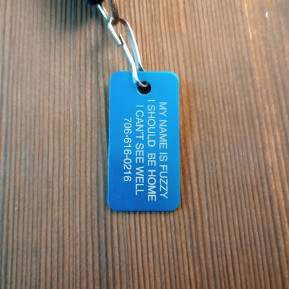 Light Blue Rectangular Pet Tag