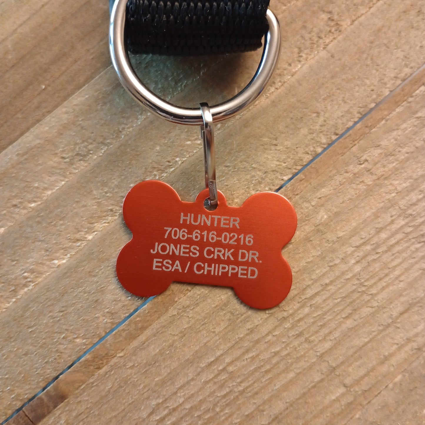 Red Bone Shaped Pet Tag