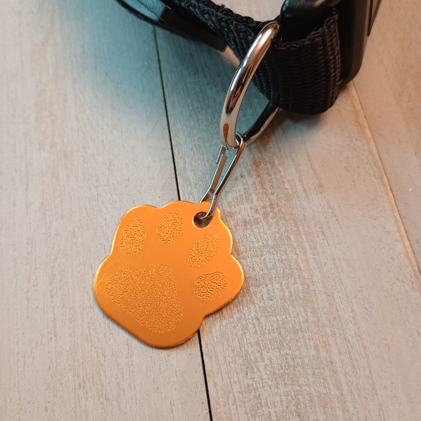 Yellow Large Paw Pet Tag (1.4 inch)