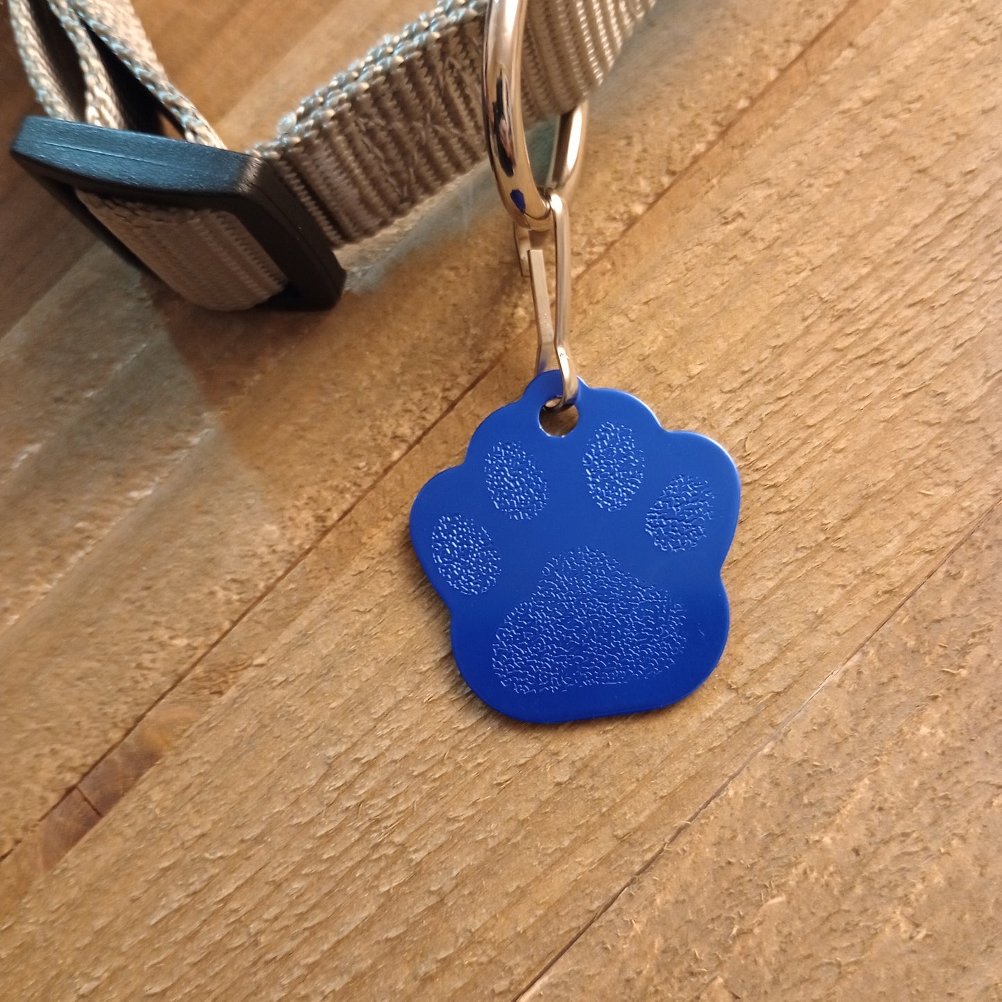 Dark Blue Large Paw Pet Tag (1.4 inch)