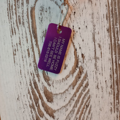 Purple Rectangular Pet Tag