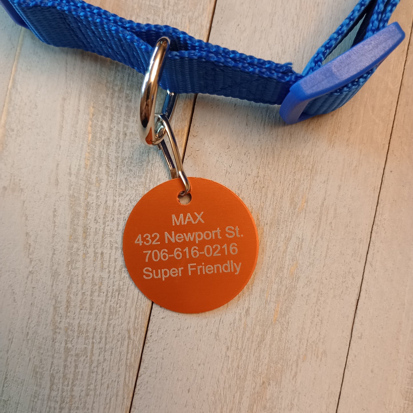 Orange Round Pet Tag (1.4 inch)