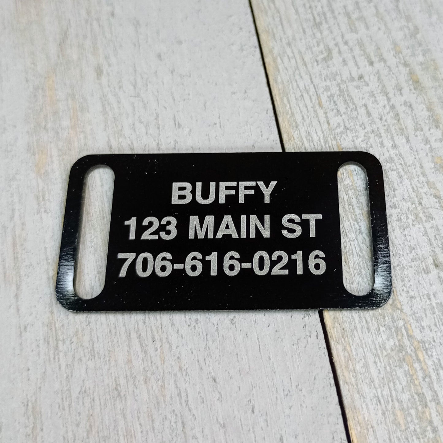 Black Slide-On Pet Tag.