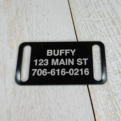 Black Slide-On Pet Tag.