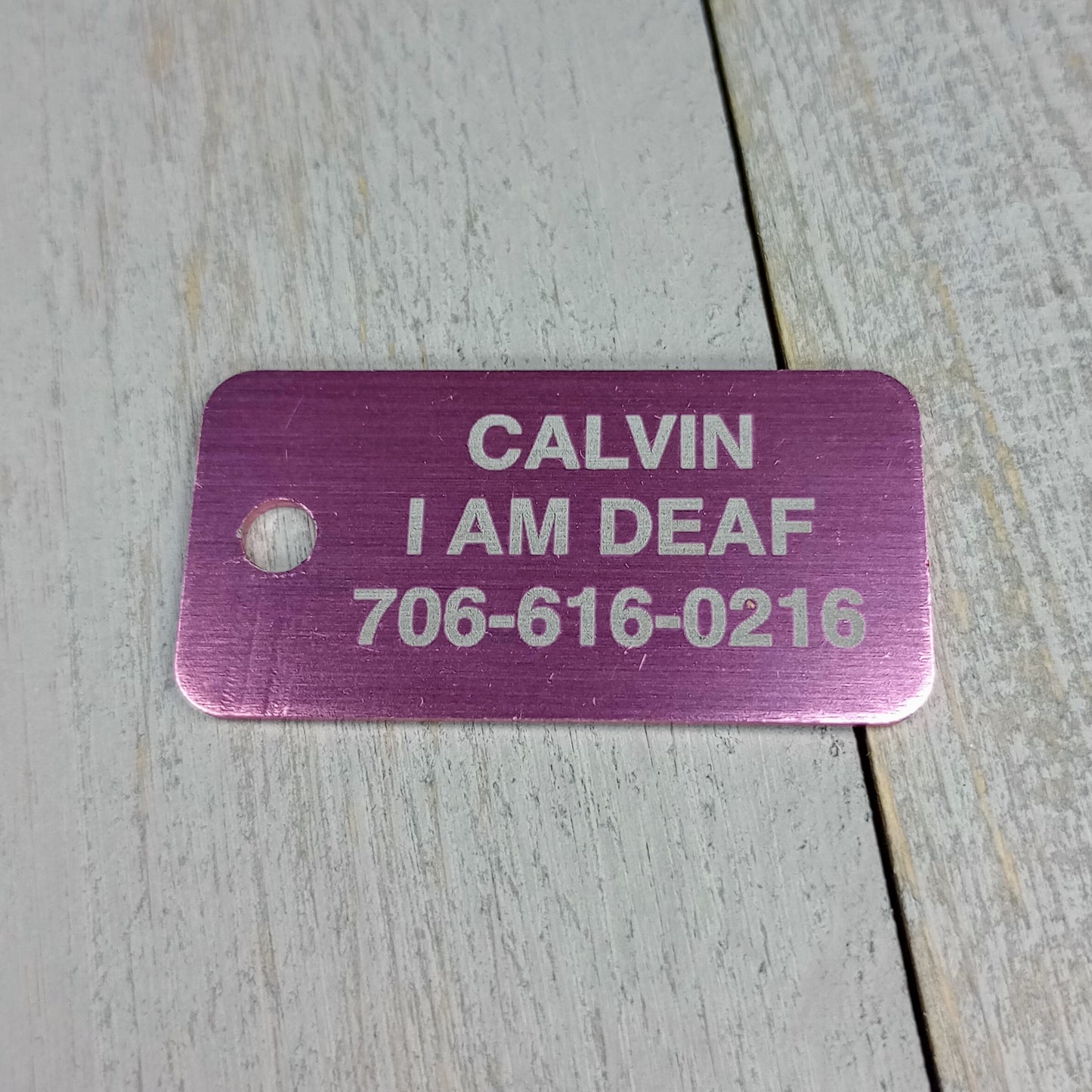 Light Pink Rectangular Pet Tag