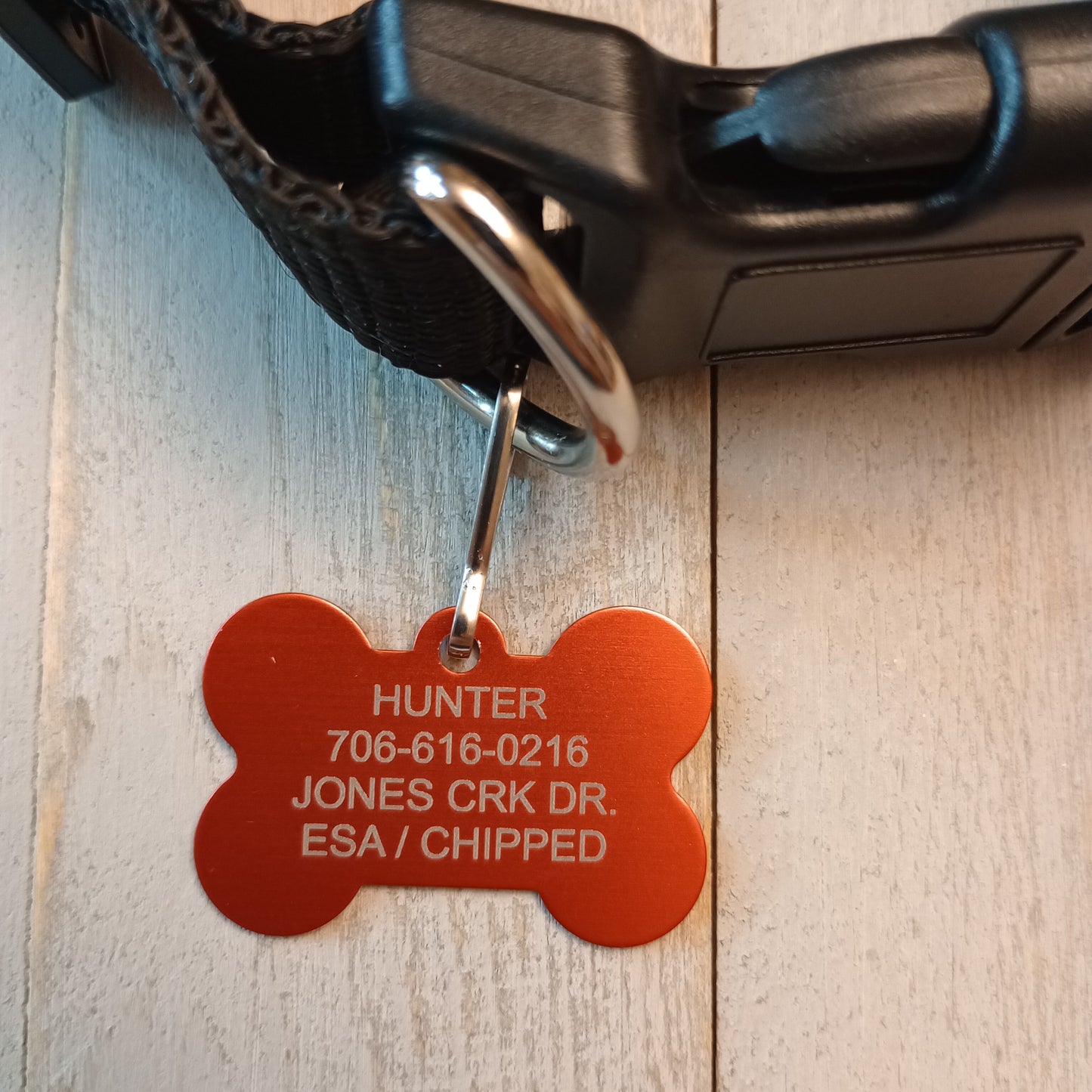 Red Bone Shaped Pet Tag